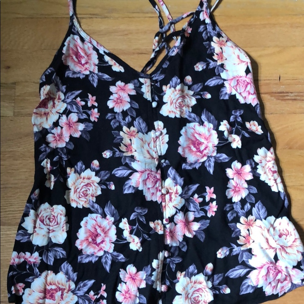 floral top from American Eagle with a cool back!